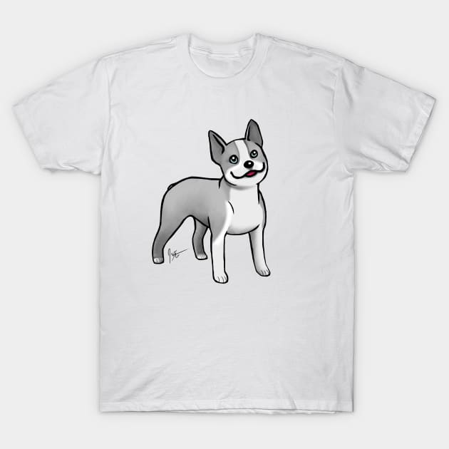 Dog - Boston Terrier - Gray T-Shirt by Jen's Dogs Custom Gifts and Designs